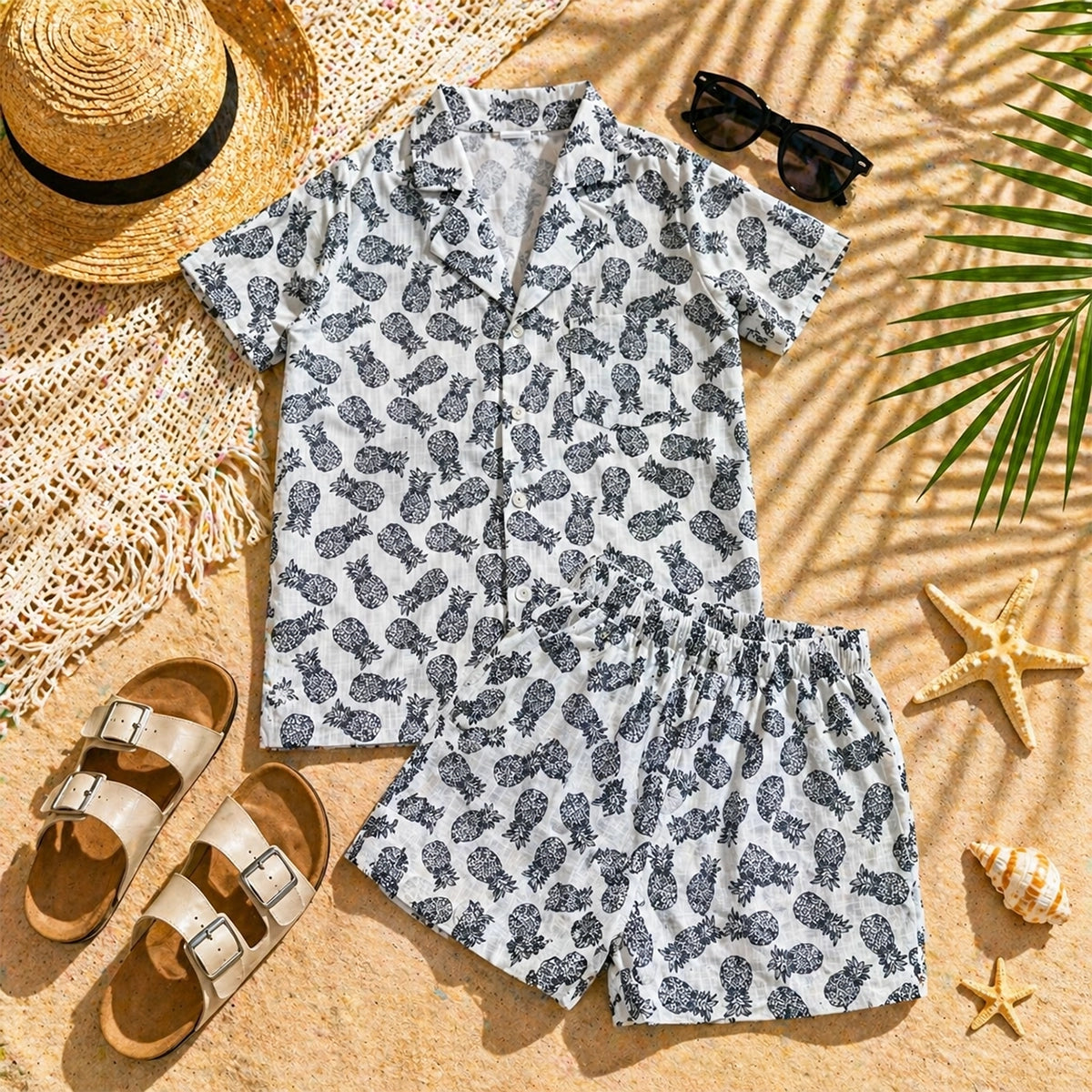 Shirt Shorts Set Pinapple