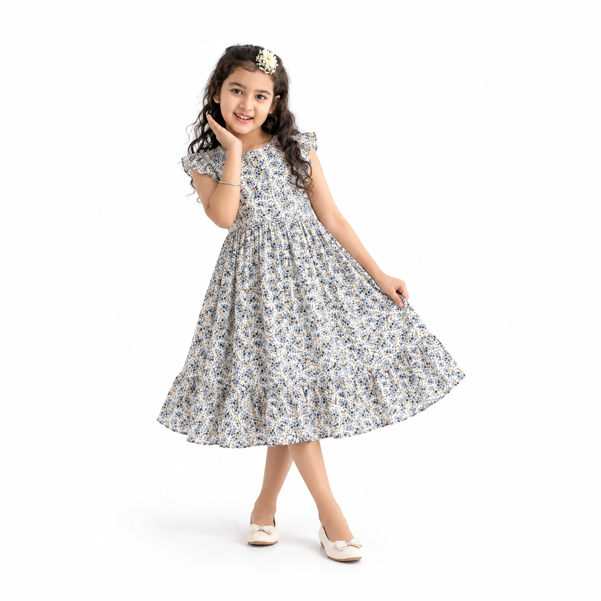 Floral Ruffle Girls Frock