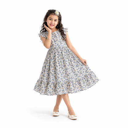 Floral Ruffle Girls Frock