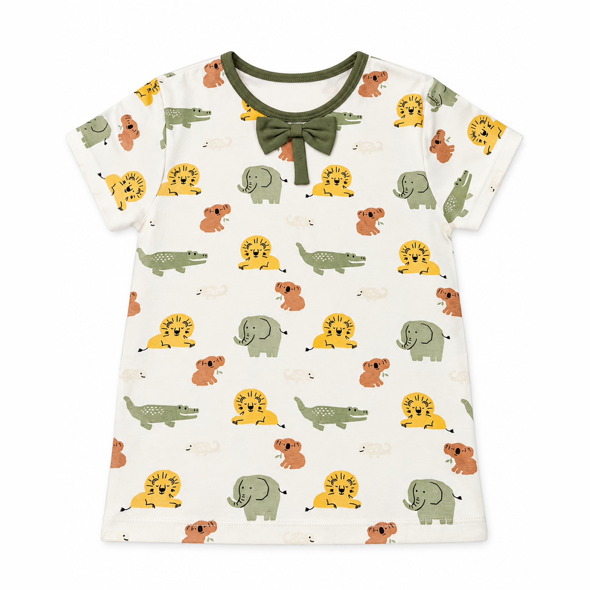 Jungle Safari Bow-Detail Girls Top