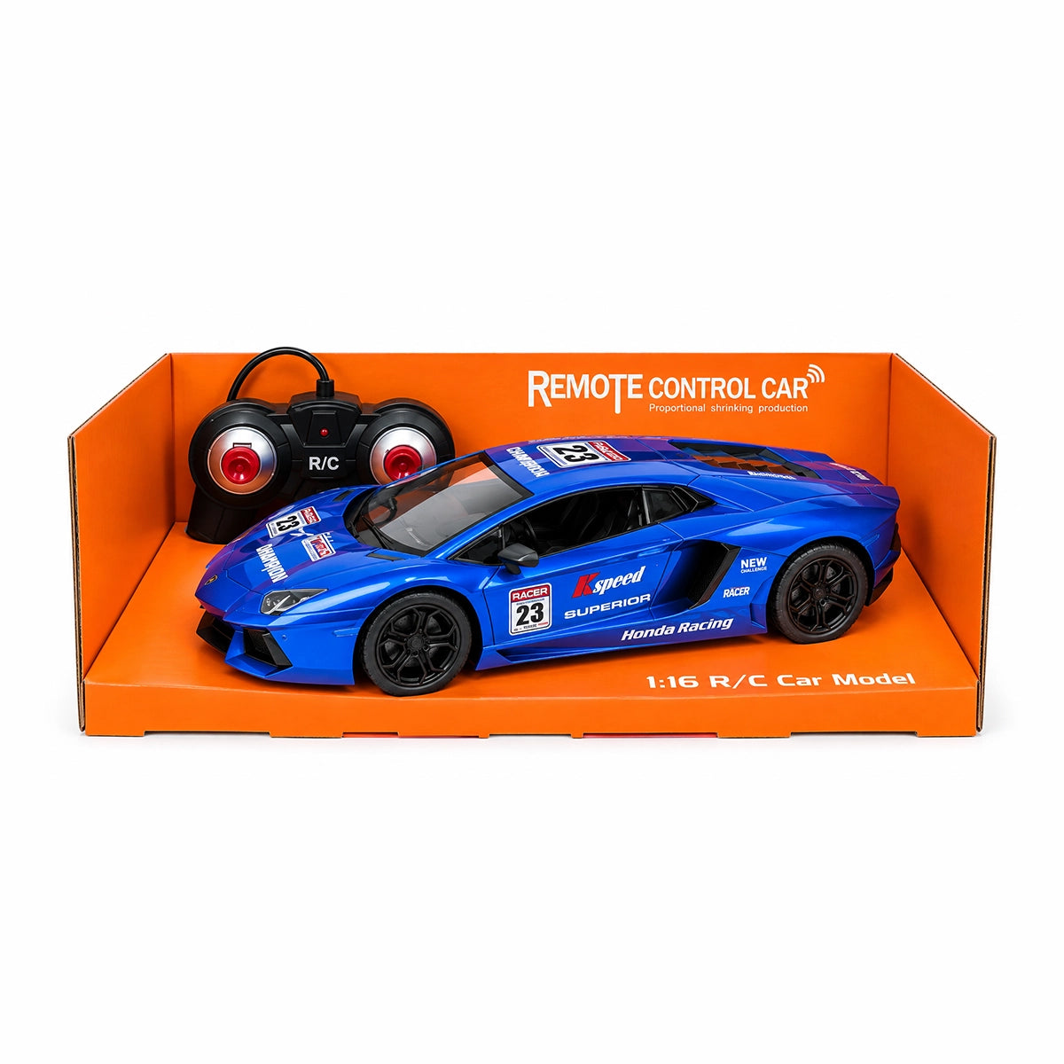 Toy Kingdom 1:16 Scale Racing Bonzer Remote Control Car led Rechargeable Battery RC Car Series with Charger for Kids