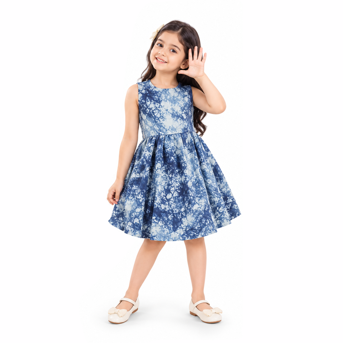 Ocean Wave Tie-Dye Girls Frock