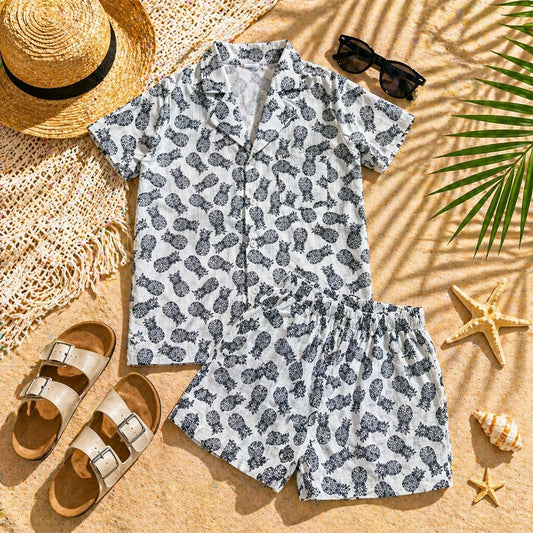 Shirt Shorts Set Pinapple