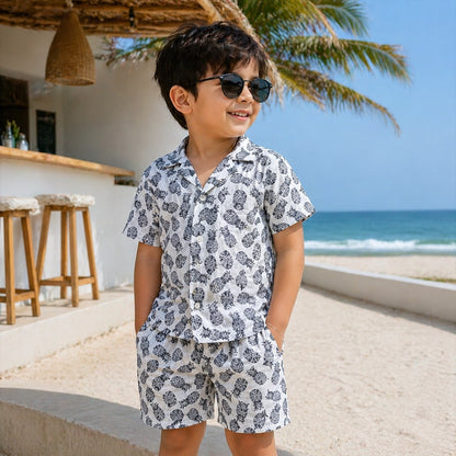 Shirt Shorts Set Pinapple