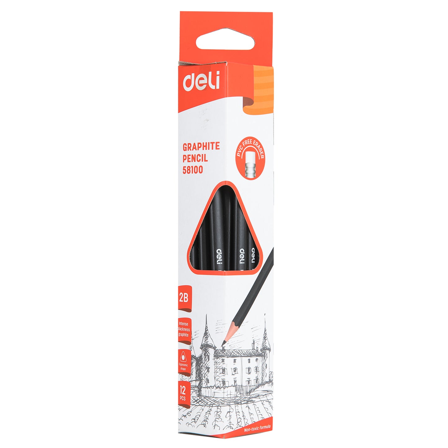 Deli Scribe Graphite Pencil 2B 58100