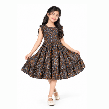 Floral Ruffle Girls Frock