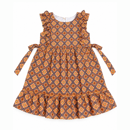 Ethnic Elegance Printed Ruffle Girls Frock