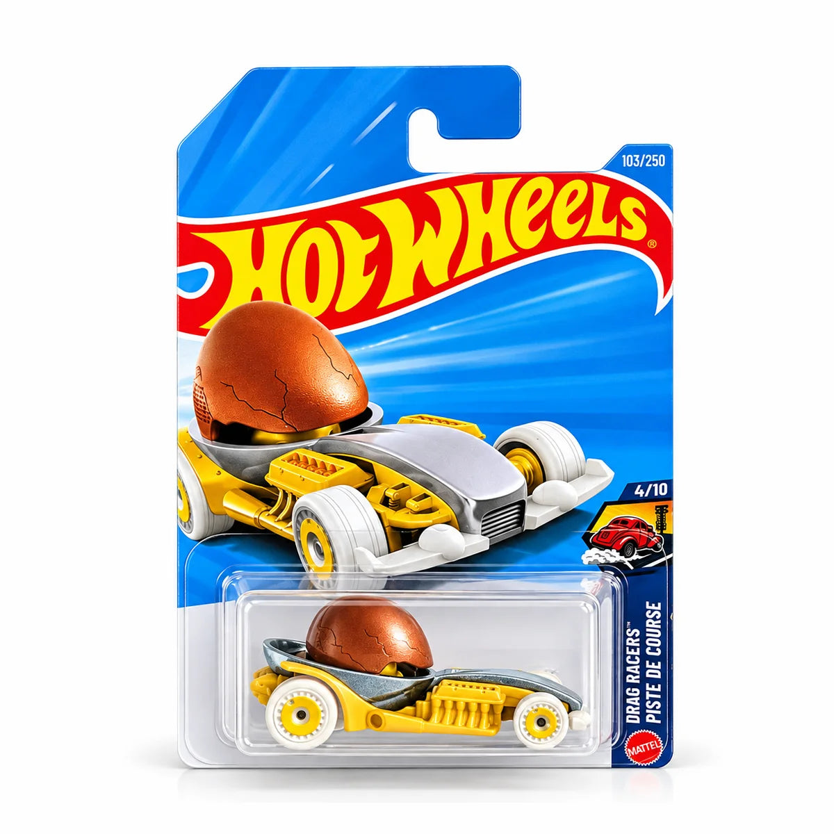 Hot Wheels Eggshelleracer [Yellow] Drag Racers 1:64 Scale Diecast Toy Vehicle