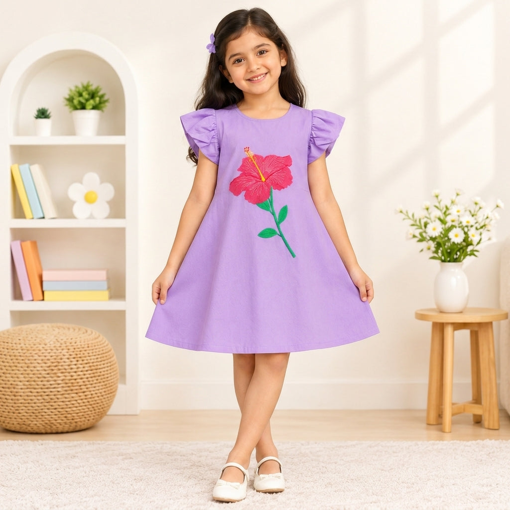 Tulip Sleeve Dress For girls