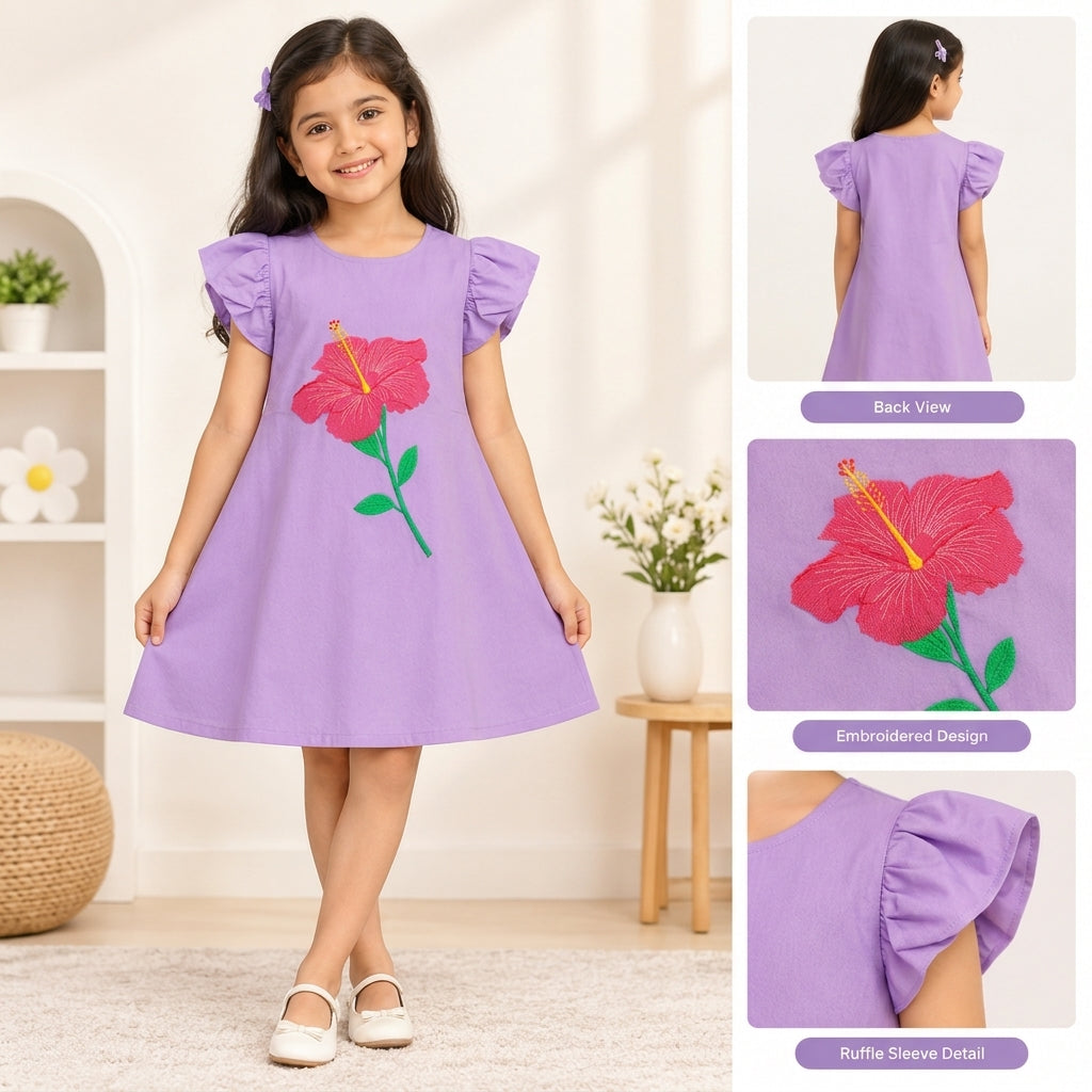 Tulip Sleeve Dress For girls