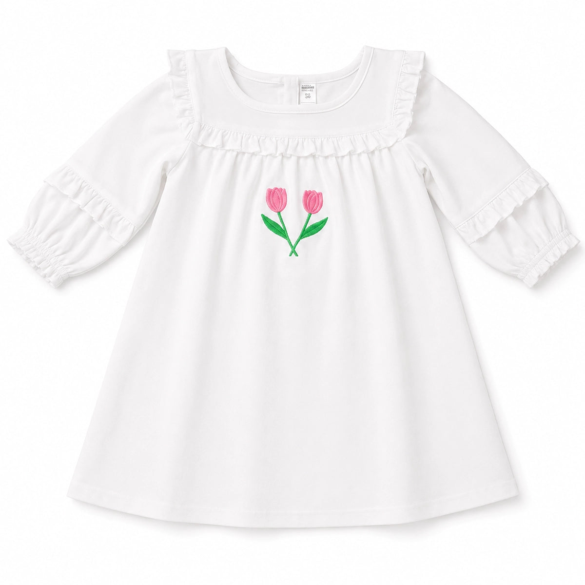 Girls Kids Shirt back zip with ruffles (Tulip)