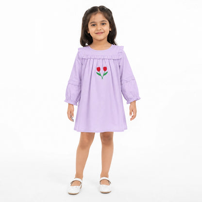 Girls Kids Shirt back zip with ruffles (Tulip)