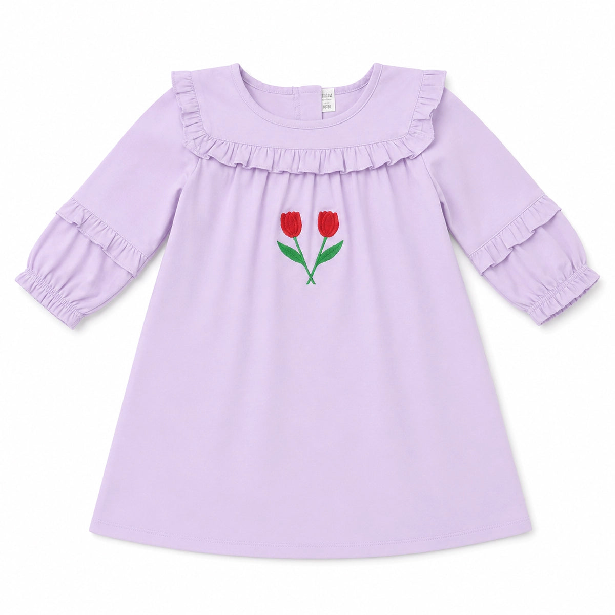 Girls Kids Shirt back zip with ruffles (Tulip)