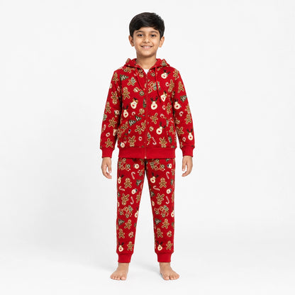 Hoodie And Sweatpants Set (Red-Cookies-8/9)